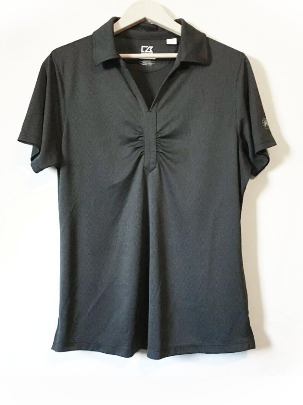 Cutter & Buck Black Sun Protection UPF 50+ Ruched Sports Tee XL